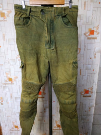 Штани Брюки ^/--/^ Мотоджинси чоловічі хакі KEVLAR з захистом стегон та колін р-р 32 ^_^^^ Мотоджинсы мужские хаки KEVLAR с защитой стегон и колен р-р 32 - фото фото фото