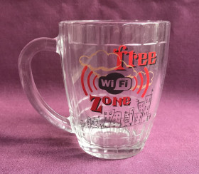 Бокали Бокалы ^/--/^ Келих / бокал / кухоль для пива Free WI-FI zone 0.5 л. Скло. ^_^^^ Келых / бокал / кружок для пива Free WI-FI zone 0.5 л. Стекло. - фото фото фото