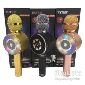 Мікрофони Микрофоны ^/--/^ Караоке микрофон Wster WS-669 беспроводной микрофон со встроенным динамиком  (USB, microSD, AUX, Bluetooth) ^_^^^ Караоке мікрофон Wster WS-669 бездротовий мікрофон з вбудованим динаміком (USB, microSD, AUX, Bluetooth) - фото фото фото