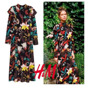 Сукні Платья ^/--/^ Відома сукня h&amp;amp;m квітковий принт рюш довгий рукав квіткове мід... ^_^^^ Известное платье h&amp;amp;m цветочный принт рюш длинный рукав цветочное мед... - фото фото фото