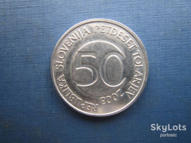 Словенія Словения ^/--/^ Монета 50 толарів Словенія 2003 фауна бик ^_^^^ Монета 50 толаров Словения 2003 фауна бык - фото фото фото