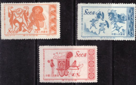 Китай Китай ^/--/^ Китай. Настенная живопись  (серия без 1 марки)** 1953 г. ^_^^^ Китай. Настінний живопис (серія без 1 марки) 1953 - фото фото фото