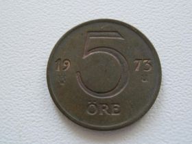 Швеція Швеция ^/--/^ Швеция 5 эре 1973 года 16617 ^_^^^ Швеція 5 ер 1973 16617 - фото фото фото