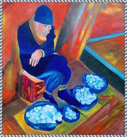 Картини, Гравюри, Живопис та Графіка Картины, Гравюры, Живопись и Графика ^/--/^ &amp;quot;Продавець яєць&amp;quot; картина олія двп.70*80 /--/ см. ^_^^^ Продавец яиц &amp;quot; картина масло двп. 70*80 /--/ см. - фото фото фото