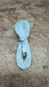 Кабелі Кабели ^/--/^ Кабель USB — microUSB 5 метрів 0,7 Ампер   (Шнур ЮСБ — мікроЮСБ) дріт білий - фото фото фото