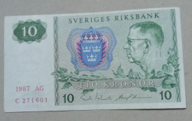 Балтійські країни Балтийские страны ^/--/^ Швеция 10 крон 1987 ^_^^^ Швеція 10 крон 1987 - фото фото фото