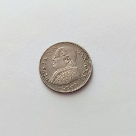Італія і Ватикан Италия и Ватикан ^/--/^ 10 СОЛЬДИ ВАТИКАН 1867  состояние UNC серебро РЕДКАЯ!!! ^_^^^ 1867 стан UNC !!! срібло Рідка!!! - фото фото фото