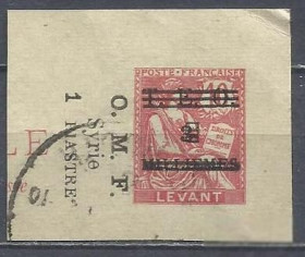 Сирія Сирия ^/--/^ Сирия франц. 1919 1 Pia./3 mil. надп. на м. Франц. Леванта 1 /--/ м.гаш. ^_^^^ Сирія франц. 1919 1 Pia. / 3 mil. надп. на м. Франц. Леванта 1 /--/ м.гаш. - фото фото фото