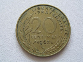 Франція Франция ^/--/^ Франция 20 сантимов 1968 года 24163 ^_^^^ Франція 20 сантимів 1968 24163 - фото фото фото