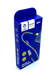 Кабелі Кабели ^/--/^ USB кабель, що світиться DENMEN D /--/ 25 /--/ T 2.4 /--/ A RGB LED Type C ^_^^^ Мирный USB-кабель DENMEN D /--/ 25 /--/ T 2. RGB LED Type C - фото фото фото