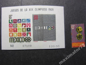 Спорт Спорт ^/--/^ МЕКСИКА 1968 ОЛИМПИАДА БЛОК 18 13 ЕВРО ЛЮКС ^_^^^ 1968 ОЛІМПІАДА БЛОК 18 13 ЄВРО ЛЮКС - фото фото фото