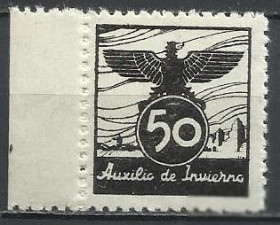 Іспанія Испания ^/--/^ Испания локал Ауксилио 1937 не почтовая марка 50 Cts 1 /--/ м. ^_^^^ Іспанія локал Ауксіліо 1937 не поштова марка 50 Cts 1 /--/ м. - фото фото фото