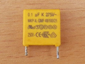 Конденсатори Конденсаторы ^/--/^ Конденсатор металоплівковий 0,1 /--/ uF ±10% 275 /--/ VAC X /--/ 2-MKP ^_^^^ Конденсатор металлопленочный 0,1 /--/ uF ±10% 275 /--/ VAC X /--/ 2-MKP - фото фото фото