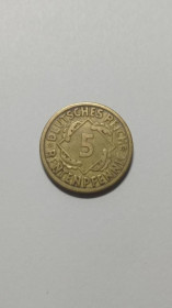 Інше Другое ^/--/^ Германия. 5 пфеннигов. 1924. ^_^^^ Німеччина. 5 пфенігів. 1924. - фото фото фото