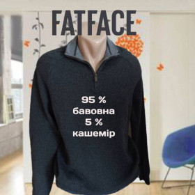 Светри Свитера ^/--/^ FatFace Свитер мужской на замке с кашемиром графит на 48 ^_^^^ FatFace Світер чоловічий на замку з кашеміром графіт на 48 - фото фото фото