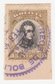Південна Америка Южная Америка ^/--/^ Боливия  1909 г. №  91 гашеная ^_^^^ Болівія 1909 р. No 91 гашена - фото фото фото