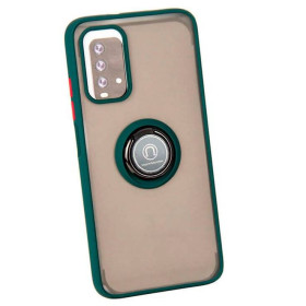 Чохли, бампера Чехлы, бампера ^/--/^ Чохол Fiji Colorframe для Xiaomi Redmi Note 9 4 /--/ G матовий бампер з кільцем підставкою Green ^_^^^ Чехол Fiji Colorframe для Xiaomi Redmi Note 9 4 /--/ G матовый бампер с кольцом подставкой Green - фото фото фото