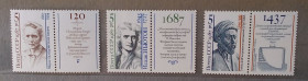 Історія та особистості История и личности ^/--/^ СССР 1987 г -  5874-76**Деятели мировой науки, негаш ^_^^^ СРСР 1987 р - 5874-76 діячі світової науки, негаш - фото фото фото