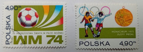 Польща Польша ^/--/^ Польша 1974 Футбол, гашеные ^_^^^ Польща 1974 Футбол, гашені - фото фото фото