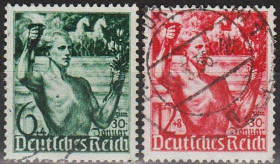 Третій Рейх (-) Третий Рейх (-) ^/--/^ 1938 - Рейх - 5 років правління Mi.660-61  _5,0 € ^_^^^ 1938 - Рейх - 5 лет правления Mi.660-61 _5,0 € - фото фото фото