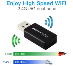 Wi-Fi адаптери Wi-Fi адаптеры ^/--/^ FENVI двухдиапазонный 2,4/5 GHz USB Wi-Fi адаптер RTL /--/ 8812 /--/ BU 1300 /--/ Мбит/с для компьютеров, ноутбуков, тюнеров   (Denys). ^_^^^ FENVI дводіапазонний 2,4/5 GHz USB Wi-Fi адаптер RTL /--/ 8812 /--/ BU 1300 /--/ Мбіт/с для комп'ютерів, ноутбуків, тюнерів (Denys). - фото фото фото