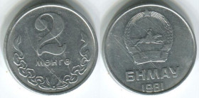 Монголія Монголия ^/--/^ Монголия 2  мунгу 1981 г. ^_^^^ Монголія 2 мунгу 1981 - фото фото фото