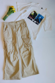 Штани Штаны ^/--/^ Штани Карго Широкі. H&amp;M. Котон. 14/15 років. Ріст 158/164 см ^_^^^ Штаны Карго Широкие. H&amp;M. Котон. 14/15 лет. Рост 158/164 см - фото фото фото