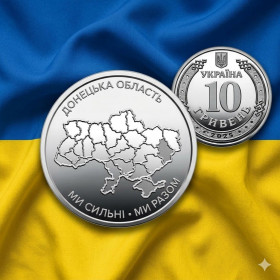 Інше Другое ^/--/^ Пам&amp;apos;ятна монета 10 гривень: Ми сильні. Ми разом. Донецька область    (з ролла) ^_^^^ Памятная монета 10 гривен: Мы сильны. Мы вместе. Донецкая область (с ролла) - фото фото фото