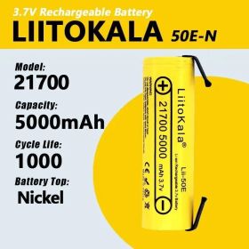 Ліхтарі, ліхтарики Фонари, фонарики ^/--/^ Аккумулятор LiitoKala 50 /--/ E-N 21700 5000 /--/ mah с контактами для пайки ^_^^^ Акумулятор LiitoKala 50 /--/ E-N 21700 5000 /--/ mah з контактами для пайки - фото фото фото
