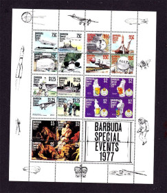 Освоєння космосу Освоение космоса ^/--/^ Космос . Барбуда 1977 г MNH - блок / к.б  - ^_^^^ Космос . Барбуда 1977 MNH - блок / к.б - - фото фото фото