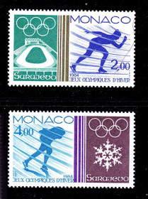 Спорт Спорт ^/--/^ Спорт . Монако 1984 г  MNH - ЗОИ ^_^^^ Монако 1984 MNH - ЗОІ - фото фото фото