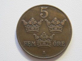 Швеція Швеция ^/--/^ Швеция 5 эре 1920 года #35238 ^_^^^ Швеція 5 ери 1920 року #35238 - фото фото фото
