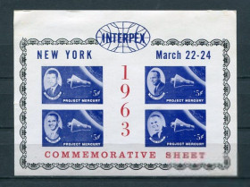 Освоєння космосу Освоение космоса ^/--/^ США USA Космос MNH Программа Меркурий Непочтовый блок ^_^^^ США USA Космос MNH Програма Меркурій Непоштовий блок - фото фото фото