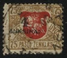 Балтійські країни Балтийские страны ^/--/^ Литва 1922 г №  121 гашеная ^_^^^ Литва 1922 р. No 121 гашена - фото фото фото