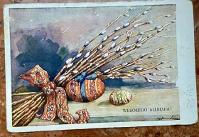 Іноземні Иностранные ^/--/^ Стара листівка. Великодня 1929 р ^_^^^ Старая открытка. Пасхальная 1929 г - фото фото фото
