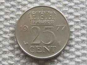 Нідерланди Нидерланды ^/--/^ Нидерланды 25 центов 1977 года 4013 ^_^^^ Нідерланди 25 центів 1977 4013 - фото фото фото