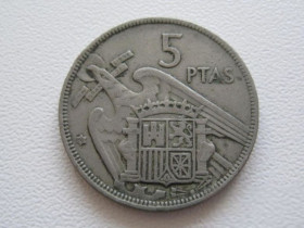 Іспанія Испания ^/--/^ Испания 5 песет 1957  (60) года 22356 ^_^^^ Іспанія 5 песет 1957 (60) року 22356 - фото фото фото