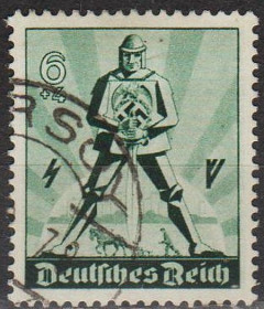 Третій Рейх (-) Третий Рейх (-) ^/--/^ 1940 - Рейх - День праці Mi.745 _гаш ^_^^^ 1940 — Рейх — День труда Mi.745 - фото фото фото