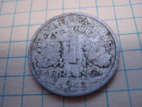 Франція Франция ^/--/^ 1 /--/ франк 1942 Франція ^_^^^ 1 /--/ франк 1942 Франция - фото фото фото