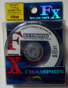 Ліски, шнури, повідці Лески, шнуры, поводки ^/--/^ Леска Strike Pro FX Champion Ice Fishing 0,125 мм, 50 м  (новая) ^_^^^ Ліска Strike Pro FX Champion Ice Fishing 0,125 мм, 50 м (нова) - фото фото фото