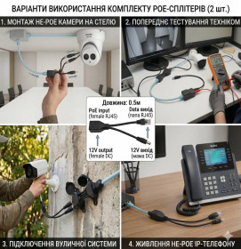 Камери відеоспостереження Камеры видеонаблюдения ^/--/^ 2 /--/ x Сплітер PoE інжектор для камер Ethernet 5.5 /--/ x /--/ 2.1 /--/ мм ^_^^^ 2 /--/ x Сплитер PoE инжектор для камер Ethernet 5.5 /--/ x /--/ 2.1 /--/ мм - фото фото фото