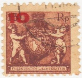 Малі Держави Європи Малые Государства Европы ^/--/^ Лихтенштейн 1924 г №  65 гашеная ^_^^^ Ліхтенштейн 1924 р. No 65 гашена - фото фото фото