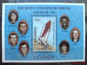 Освоєння космосу Освоение космоса ^/--/^ Уганда  Uganda Space Space 1987 Mi Bl 74 Challenger disaster Погибшие астронавты MNH Cv 7.00 ^_^^^ Уганда Uganda Space Space 1987 Mi Bl 74 Challenger disaster Загиблі астронавти MNH Cv 7.00 - фото фото фото
