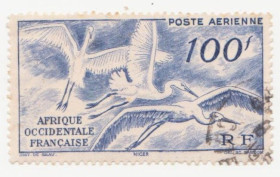 Франція Франция ^/--/^ Франция Колонии    (Западная Африка )   1947  г. № 55 гашеная ^_^^^ Франція Колонії (Західна Африка) 1947 р. No 55 гашена - фото фото фото