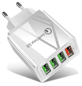 USB адаптери USB адаптеры ^/--/^ Зарядний пристрій для мобільного телефона Fast Charge 4 USB Білий Зарядка для смартфона ^_^^^ Зарядное устройство для мобильного телефона Fast Charge 4 USB Белый Зарядка для смартфона - фото фото фото