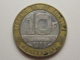Франція Франция ^/--/^ Франция 10 франков 1988 года 37951 ^_^^^ Франція 10 франків 1988 року 37951 - фото фото фото