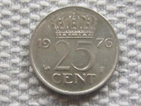 Нідерланди Нидерланды ^/--/^ Нидерланды 25 центов 1976 года 4011 ^_^^^ Нідерланди 25 центів 1976 4011 - фото фото фото