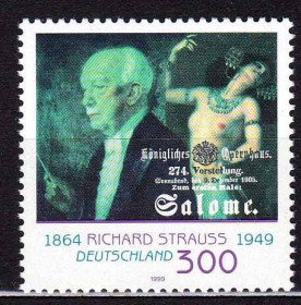 Історія та особистості История и личности ^/--/^ ZM Германия 1999 г  MNH - Штраус - музыка ^_^^^ ZM Німеччина 1999 р MNH - Штраус - музика - фото фото фото