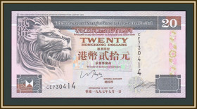 Інші Другие ^/--/^ Гонконг 20 долларов 1997 P-201  (201 /--/ c.2) UNC ^_^^^ Гонконг 20 доларів 1997 P-201 (201 /--/ c.2) UNC - фото фото фото