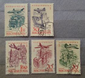 Архітектура Архитектура ^/--/^ Венгрия 1958 г - Авиапочта, достопримечательностями, архитектура ^_^^^ Угорщина 1958 р - Авіапошта, пам'ятками, архітектура - фото фото фото
